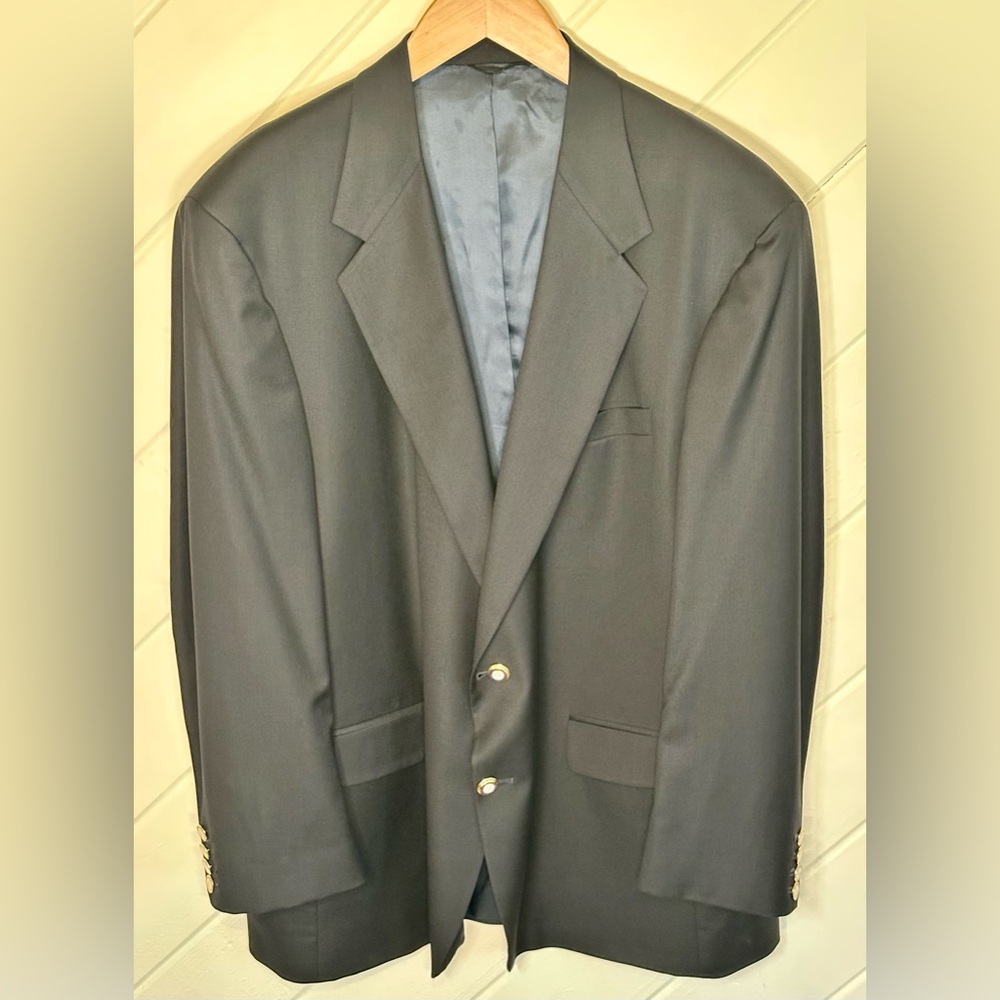 Men’s Custom Dormeuil Allegro Super 120’s Blazer in Navy, Tailored to 56L